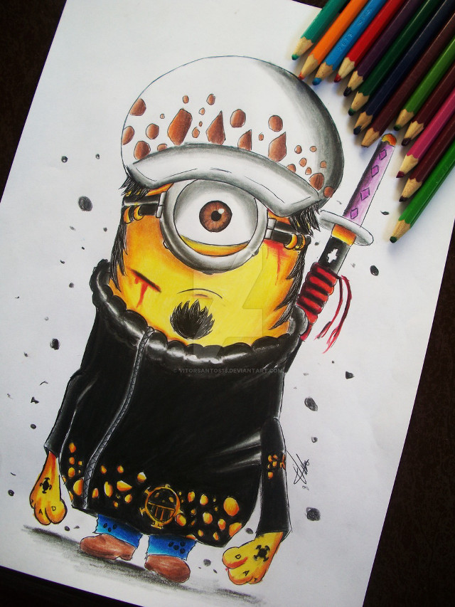 Minion hat knife colored pencils free wallpaper for mobile - medium preview image