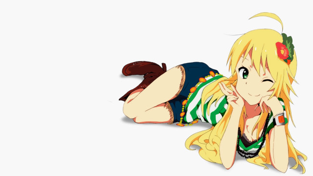 Girl laying ground hand face free wallpaper for desktop - medium preview image