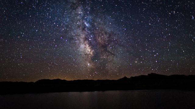 Night sky stars lake mountains #3 free wallpaper for desktop - medium preview image