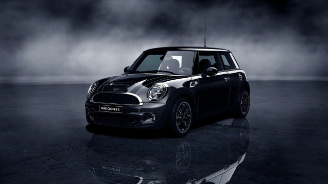 Black mini cooper fog lit free wallpaper for desktop - medium preview image
