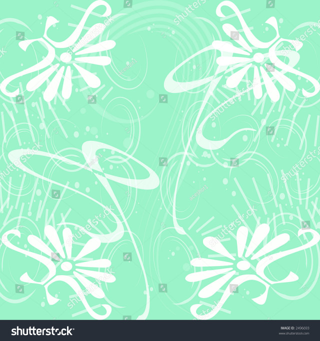 Green white floral background swirls free wallpaper for tablet - medium preview image