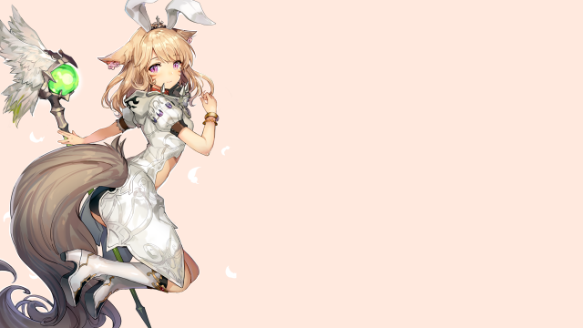 Demon woman green ball sword free wallpaper for desktop - medium preview image