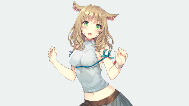 Woman skirt top horns cat free wallpaper for desktop - medium preview image