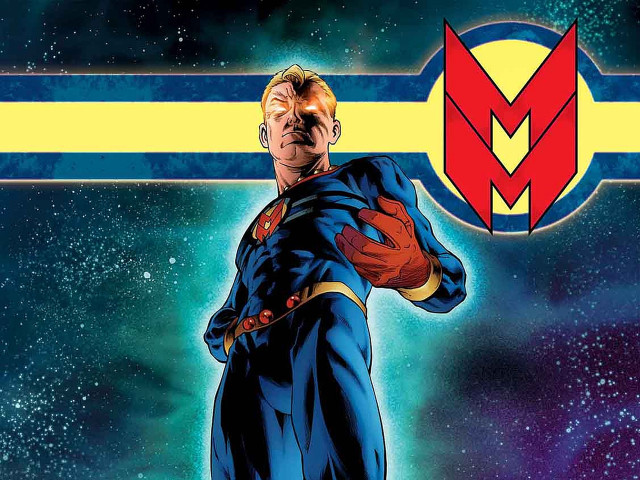 Man blue suit space background free wallpaper for desktop - medium preview image