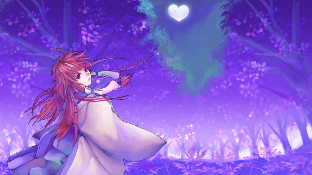 Girl forest heart anime night free wallpaper for desktop - medium preview image
