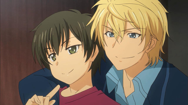 Anime characters posing for picture free wallpaper for desktop - medium preview image