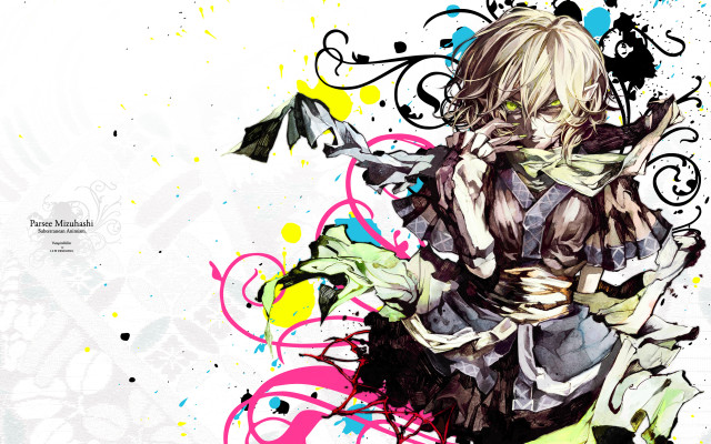 Woman white hair green eyes free wallpaper for desktop - medium preview image