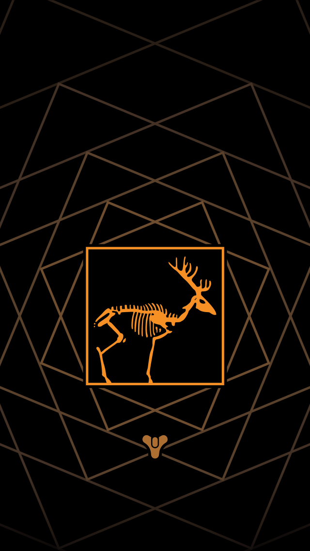 Golden deer skeleton black background free wallpaper for mobile - medium preview image