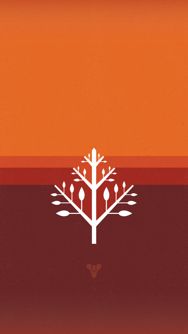 Tree red orange background white free wallpaper for mobile - medium preview image
