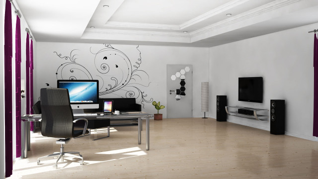Room desk interior furniture workspace #4 free wallpaper for desktop - medium preview image