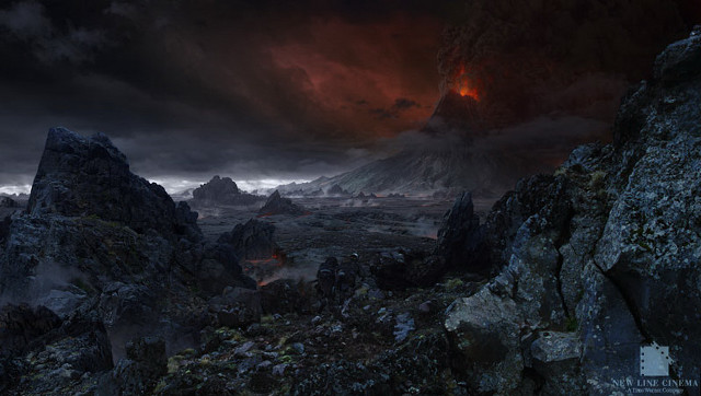 Dark landscape volcano red light free wallpaper for desktop - medium preview image