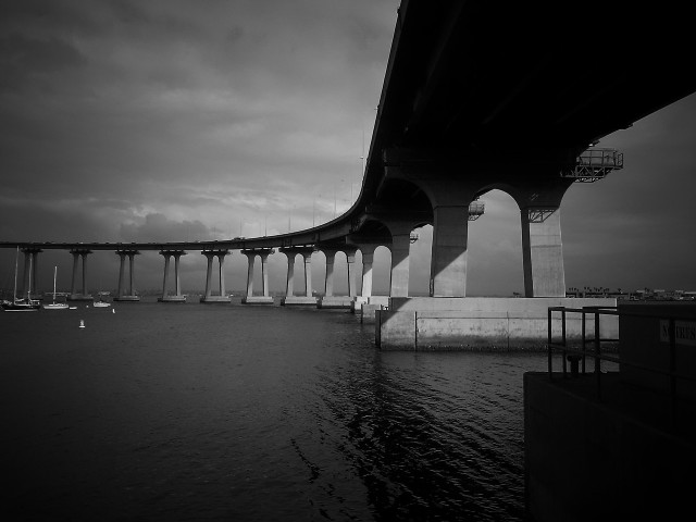 Bridge water boat water below free wallpaper for desktop - medium preview image