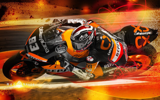 Motorcycle racer track red orange #2 free wallpaper for desktop - medium preview image