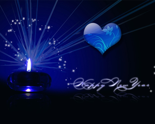 Blue candle heart blue background free wallpaper for desktop - medium preview image