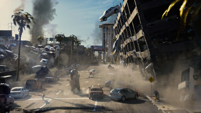 Smoke building street car soldiers free wallpaper for desktop - medium preview image