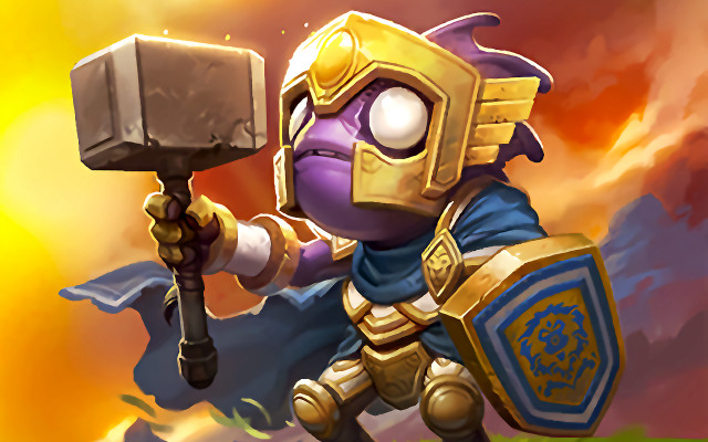 Cartoon character hammer shield sword free wallpaper for desktop - medium preview image