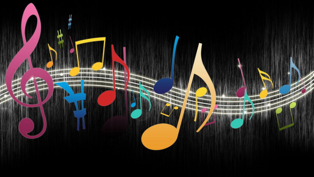 Musical note colorful notes black free wallpaper for desktop - medium preview image
