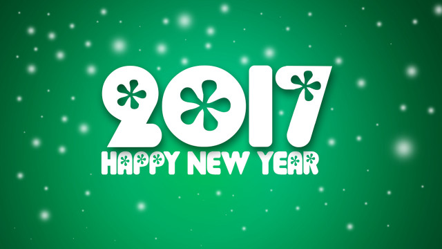 Green background happy new year #2 free wallpaper for desktop - medium preview image