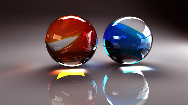 Colorful glass balls reflective surface free wallpaper for desktop - medium preview image