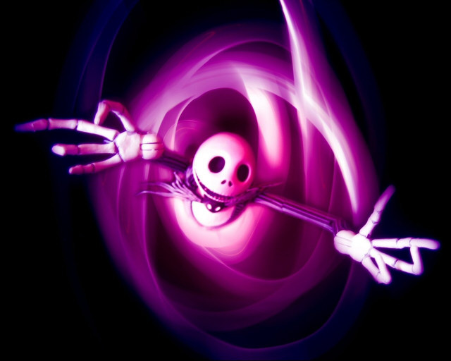 Skeleton skull purple swirl black free wallpaper for desktop - medium preview image
