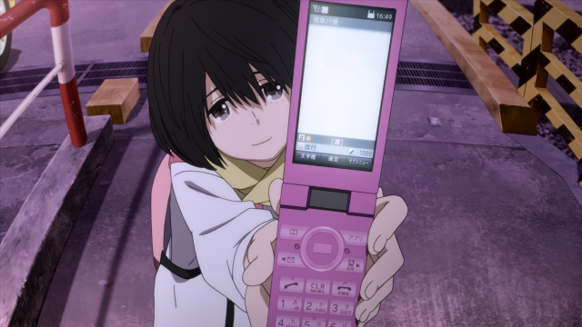 Girl holding pink phone sad free wallpaper for desktop - medium preview image