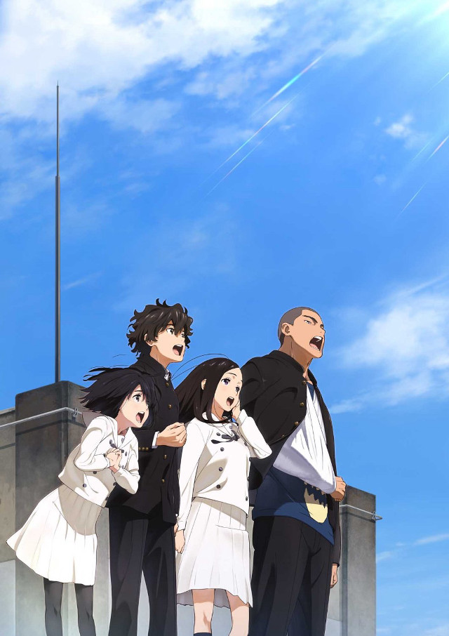 Group people rooftop sky background free wallpaper for mobile - medium preview image