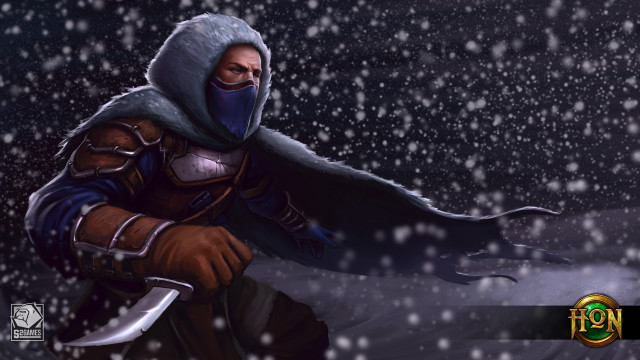 Man hooded outfit sword snow free wallpaper for desktop - medium preview image