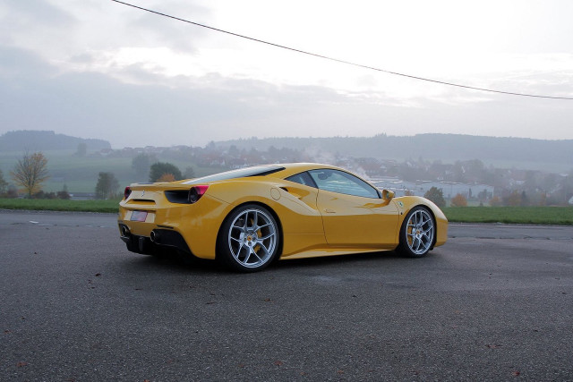 Yellow sports car parking lot #30 free wallpaper for desktop - medium preview image