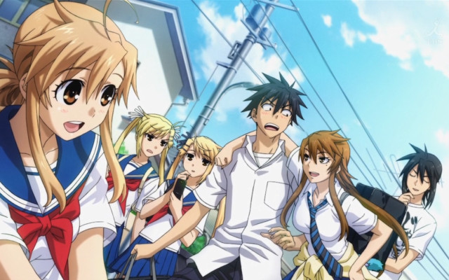 Anime characters blue sky clouds #17 free wallpaper for desktop - medium preview image