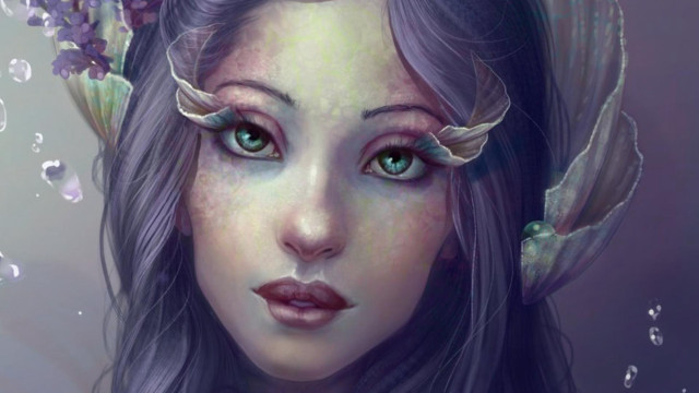 Woman long hair flower in #2 free wallpaper for desktop - medium preview image