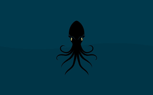Black octopus glowing eyes dark free wallpaper for desktop - medium preview image