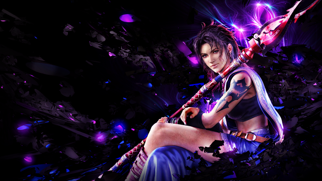 Woman sword purple background neogeo free wallpaper for desktop - medium preview image