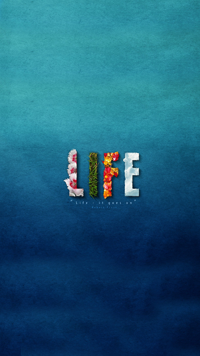 Blue background flowers leaves spelling free wallpaper for mobile - medium preview image