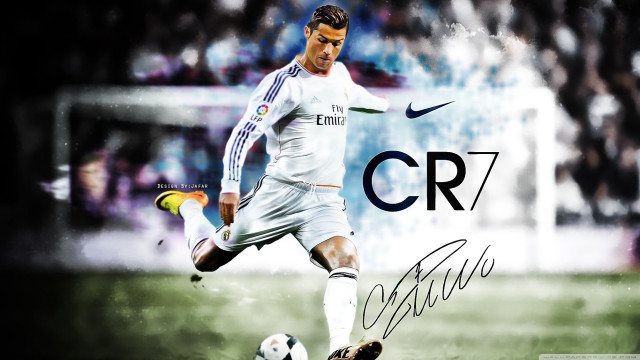 Man kicking soccer crowd cr7 free wallpaper for desktop - medium preview image