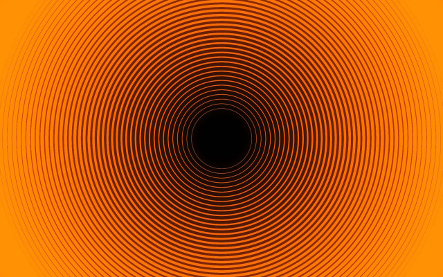 Orange black background circular pattern free wallpaper for desktop - medium preview image