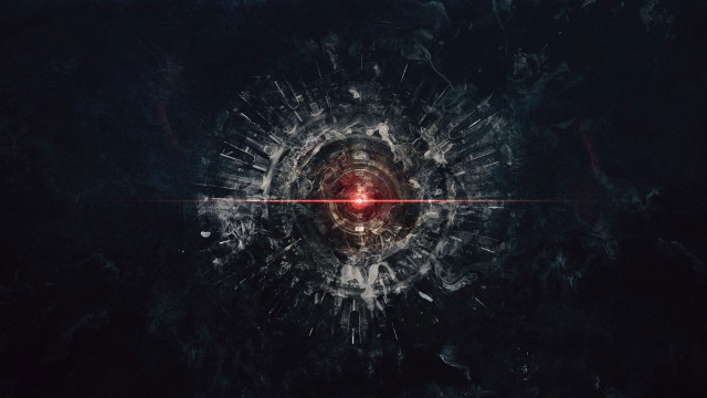 Red light center black background free wallpaper for desktop - medium preview image