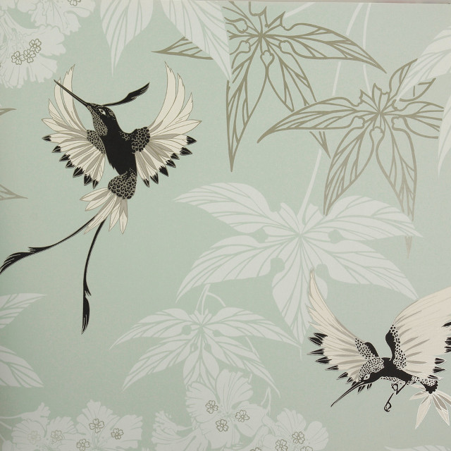 Wall bird flower pattern flying free wallpaper for tablet - medium preview image