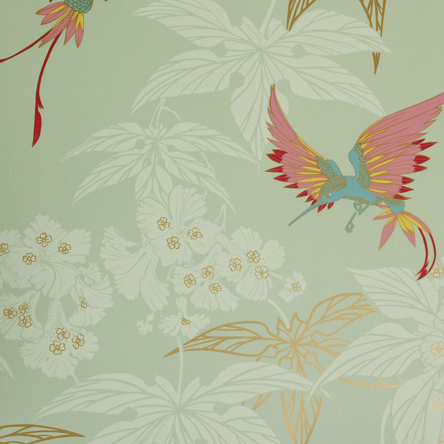 Bird flowers side flying over free wallpaper for tablet - medium preview image