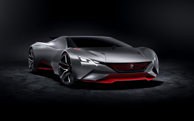 Silver sports car red lights free wallpaper for desktop - medium preview image