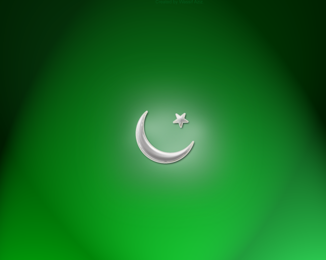 Crescent star green background white free wallpaper for desktop - medium preview image
