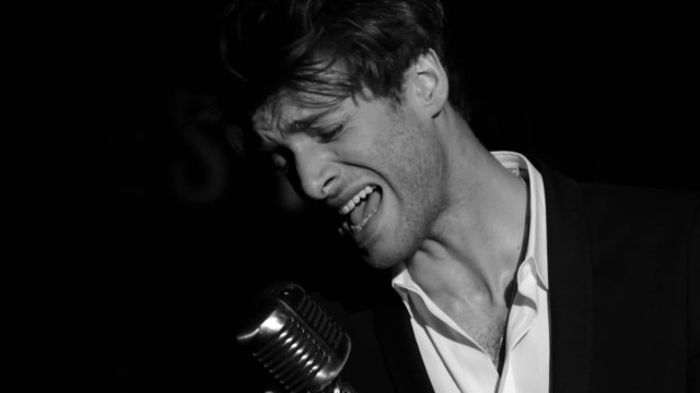 Man singing microphone black white free wallpaper for desktop - medium preview image