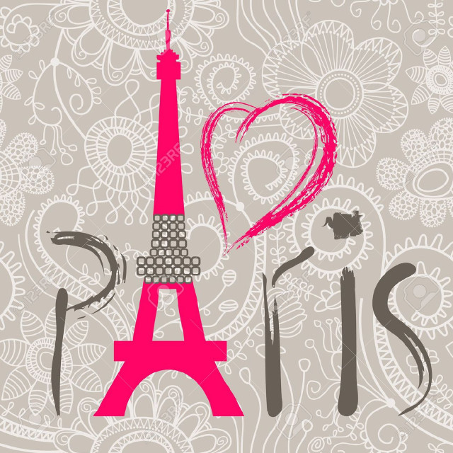 Pink eiffel heart paisley paris free wallpaper for tablet - medium preview image