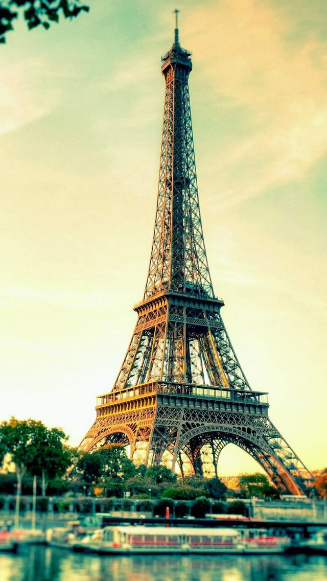 Boat eiffel tower paris water #2 free wallpaper for mobile - medium preview image