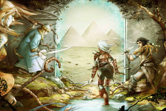 People forest horse man sword free wallpaper for desktop - medium preview image