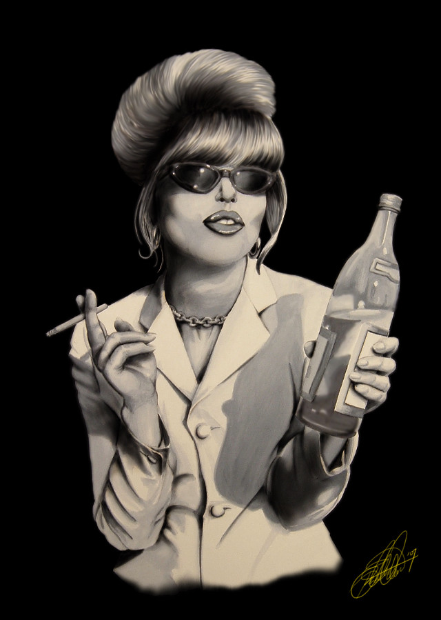 Woman white suit holding bottle free wallpaper for mobile - medium preview image