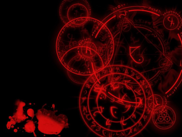 Red clock gothic occult magic free wallpaper for desktop - medium preview image