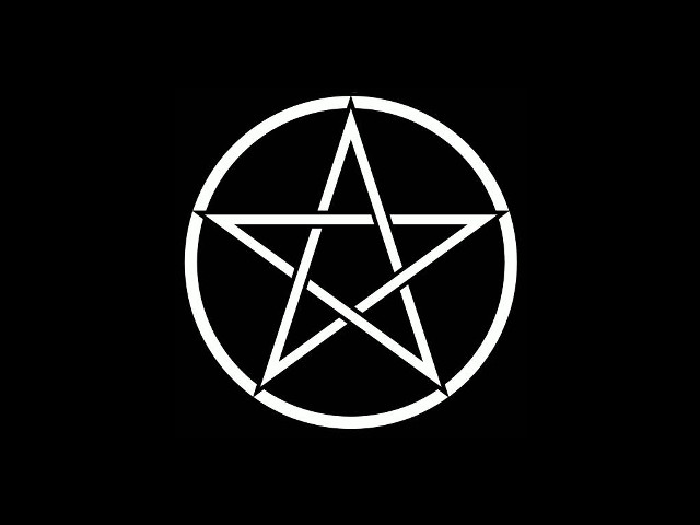 Pentagram circle black background white free wallpaper for desktop - medium preview image