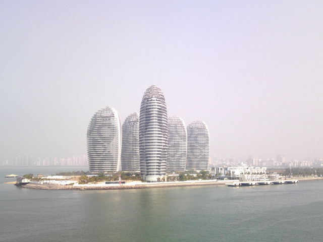 Tall buildings water city hazy free wallpaper for desktop - medium preview image
