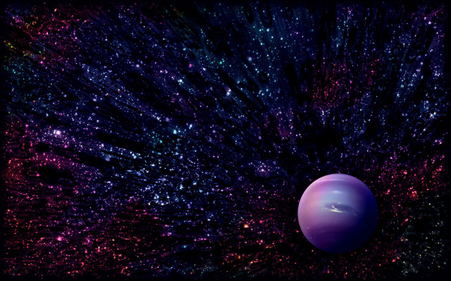 Purple blue ball black space free wallpaper for desktop - medium preview image