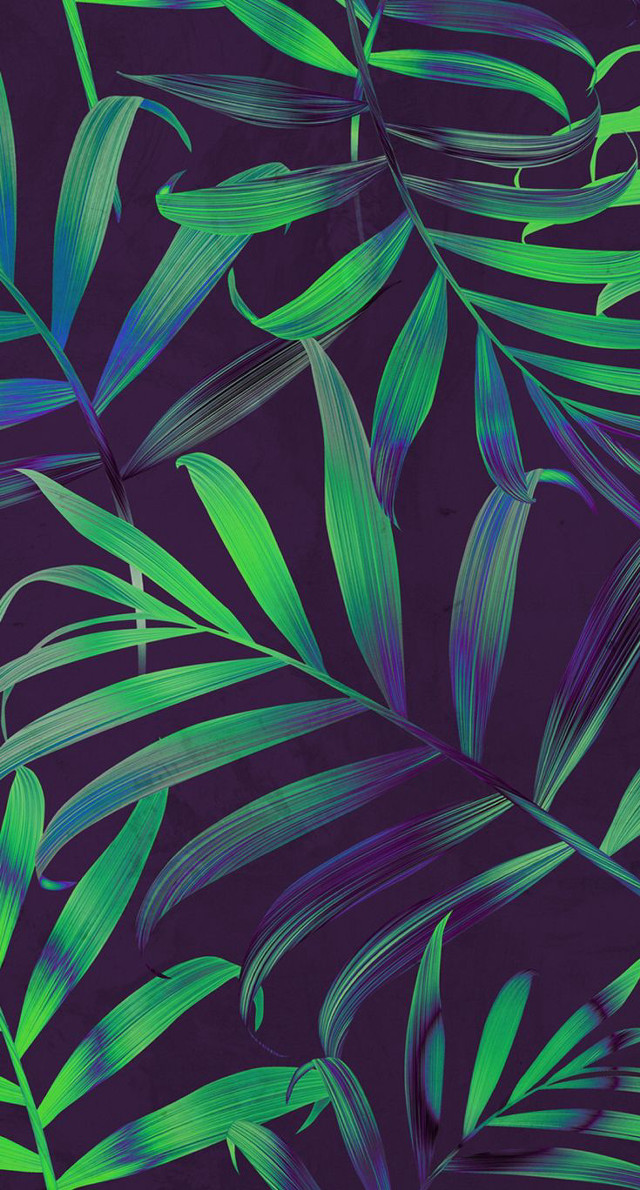 Purple green leaves black blue free wallpaper for mobile - medium preview image